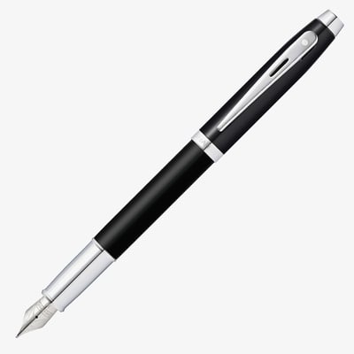 Sheaffer 100 Fountain Pen - Matte Black Chrome Trim