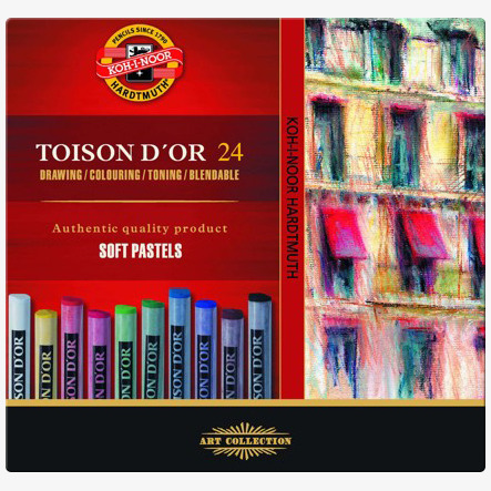 Koh-I-Noor Koh-I-Noor 8514 Artist's Round Dry Chalks - Assorted Colours (Pack of 24)