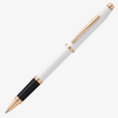Cross Century II Rollerball Pen - Pearlescent White Rose Gold Trim