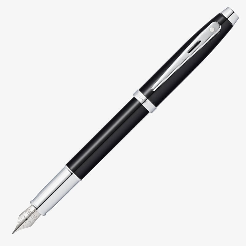 Sheaffer Sheaffer 100 Fountain Pen - Black Lacquer Chrome Trim