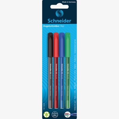 Schneider Schneider Vizz Ballpoint Pens - Medium - Assorted Colours (Pack of 4)