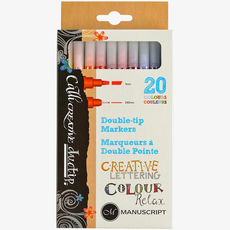 Manuscript Manuscript Callicreative Duotip Markers - Assorted Colours (Pack of 20)