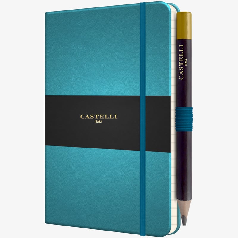 Castelli Castelli Tucson Hardback Pocket Notebook - Ruled - Blue Curacao