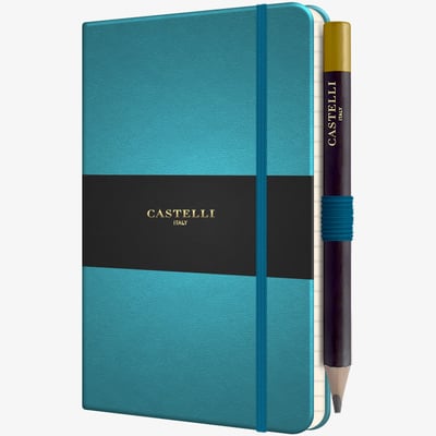 Castelli Tucson Hardback Pocket Notebook - Ruled - Blue Curacao