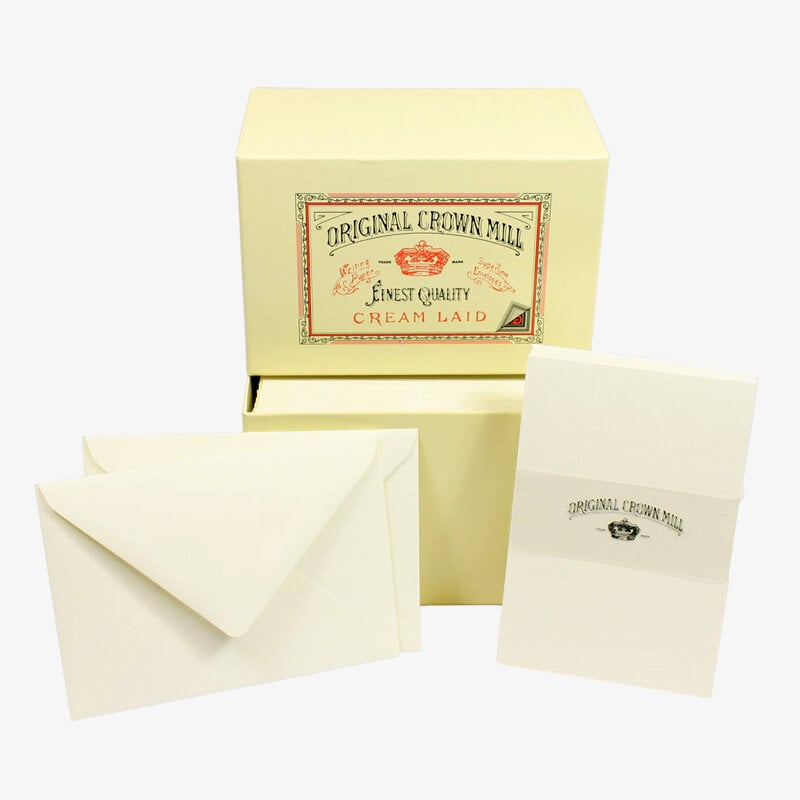 Crown Mill Crown Mill Luxury Box C6 Set of 50 Cards and Envelopes - Cream