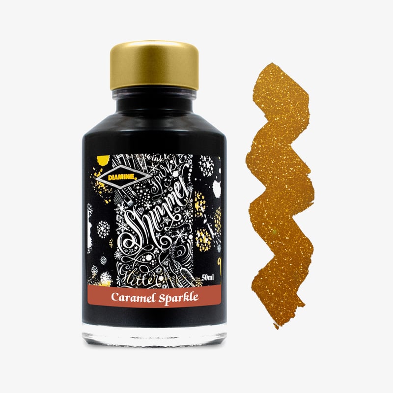 Diamine Inks Diamine Shimmering Ink Bottle 50ml - Caramel Sparkle