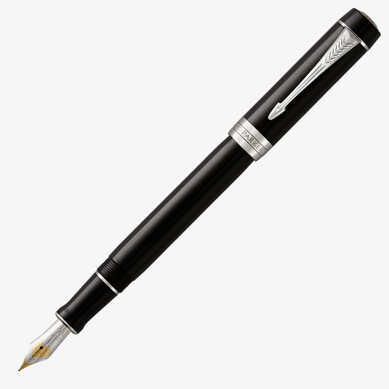 Parker Parker Duofold Classic Fountain Pen - Centennial Black Chrome Trim