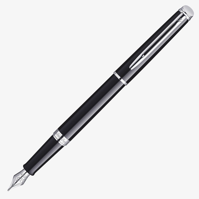 Waterman Waterman Hemisphere Fountain Pen - Gloss Black Chrome Trim