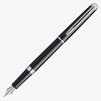 Waterman Hemisphere Fountain Pen - Gloss Black Chrome Trim
