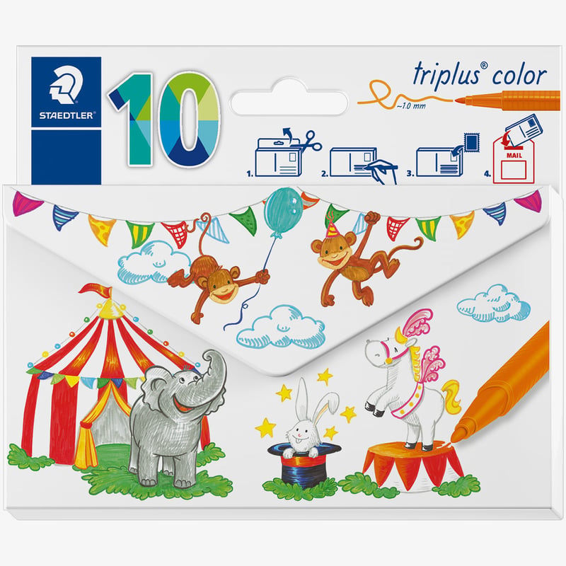 Staedtler Staedtler Triplus Colouring Pens - Assorted Colours (Pack of 10)