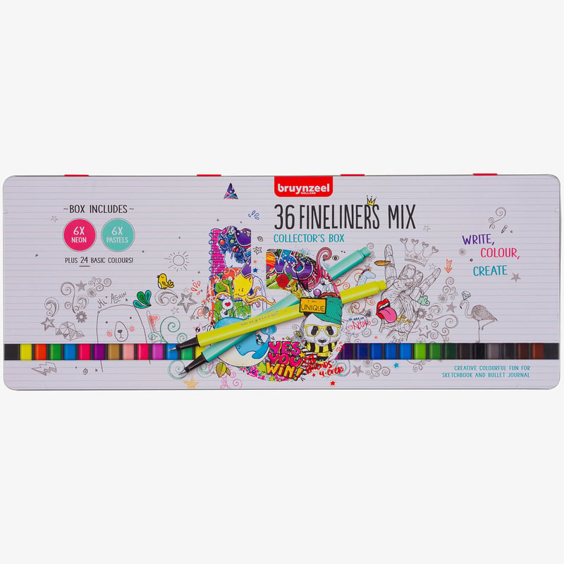 Bruynzeel Bruynzeel Fineliner Pens - Assorted Colours (Pack of 36)