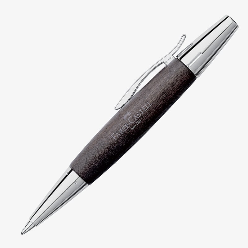 Faber-Castell Faber-Castell e-motion Ballpoint Pen - Black Wood and Chrome