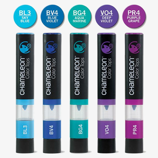Chameleon Colour Tops - Cool Tones (Pack of 5)