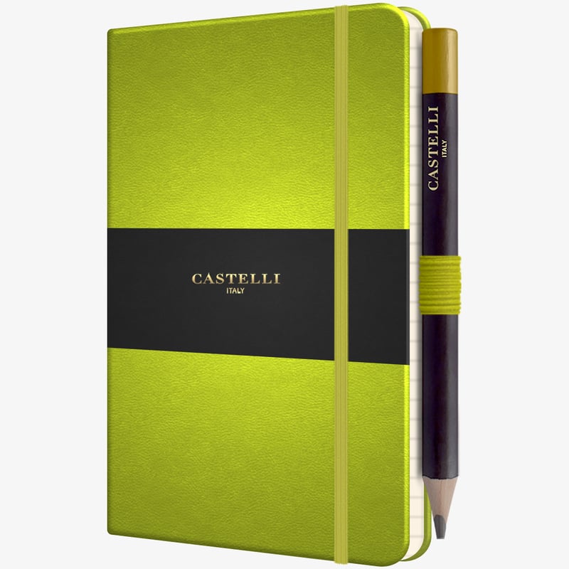 Castelli Castelli Tucson Hardback Pocket Notebook - Ruled - Neon Green