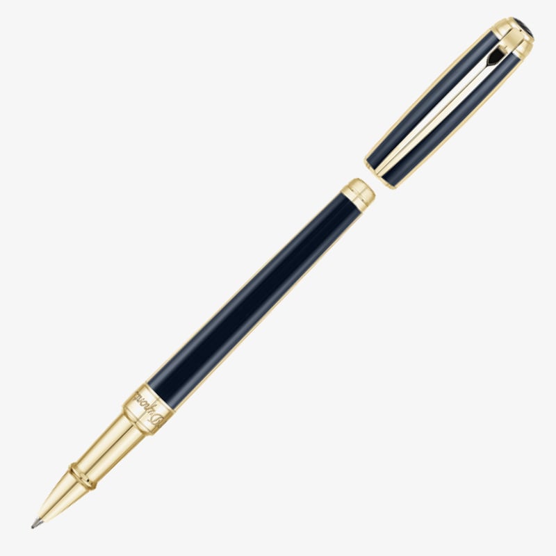 S.T. Dupont S.T. Dupont Line-D Medium Rollerball Pen - Windsor Blue & Gold