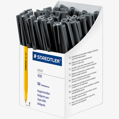 Staedtler Staedtler 430 Stick Ballpoint Pen - Fine - Black - Box of 50