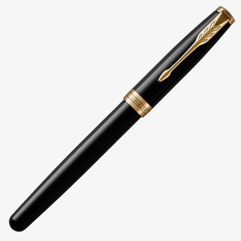 Parker Sonnet Fountain Pen - Black Lacquer Gold Trim