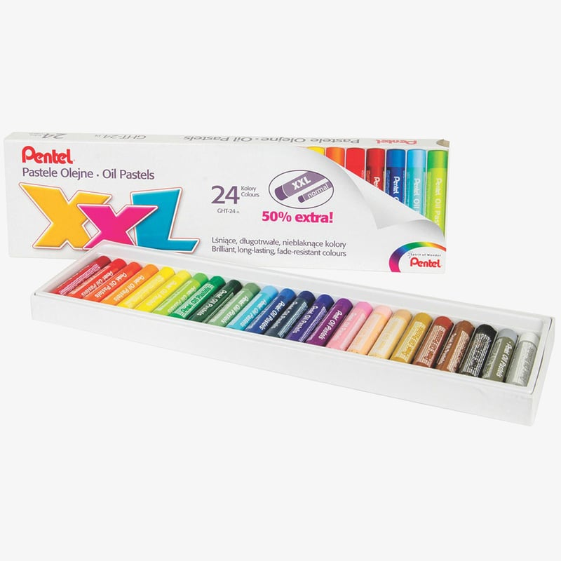 Pentel Pentel XXL Oil Pastels - Assorted Colours (Pack of 24)