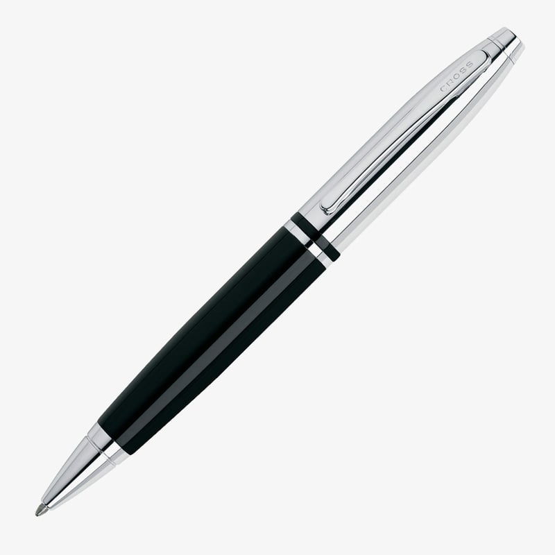 Cross Cross Calais Ballpoint Pen - Chrome & Black Lacquer