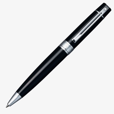Sheaffer 300 Ballpoint Pen - Gloss Black Chrome Trim