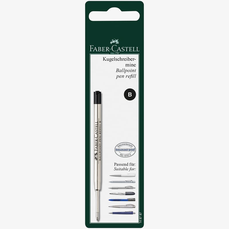 Faber-Castell Faber-Castell Ballpoint Refill - Broad - Black (Blister Pack)