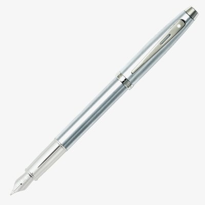 Sheaffer 100 Fountain Pen - Brushed Chrome Nickel Trim
