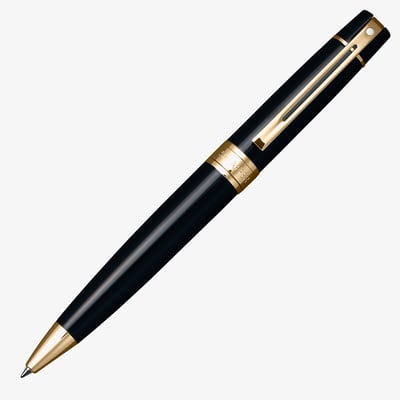 Sheaffer 300 Ballpoint Pen - Gloss Black Gold Trim