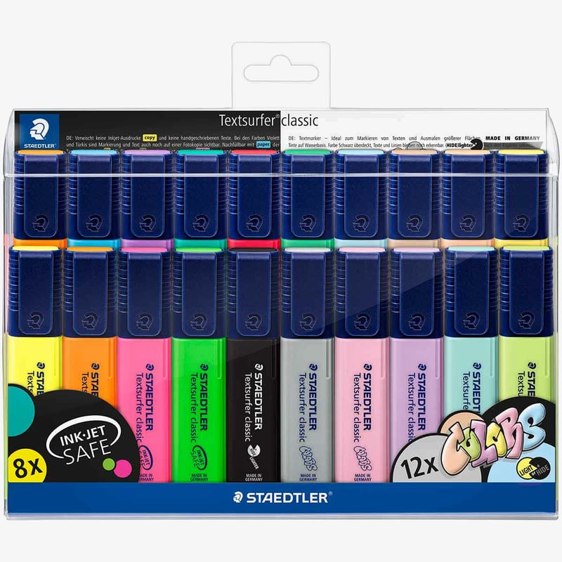 Staedtler Staedtler Textsurfer Classic Highlighters - Assorted Colours (Wallet of 20)