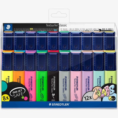 Staedtler Textsurfer Classic Highlighters - Assorted Colours (Wallet of 20)