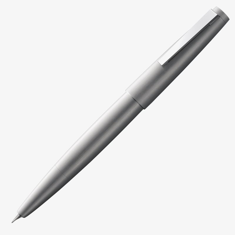 Lamy Lamy 2000 Fountain Pen - Brushed Stainless Steel with Solid 14K Gold Nib