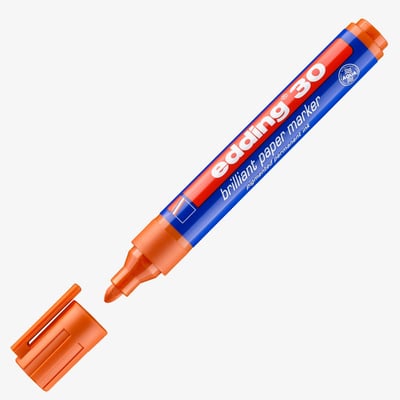 Edding 30 Brilliant Paper Marker - Bullet Tip - Orange