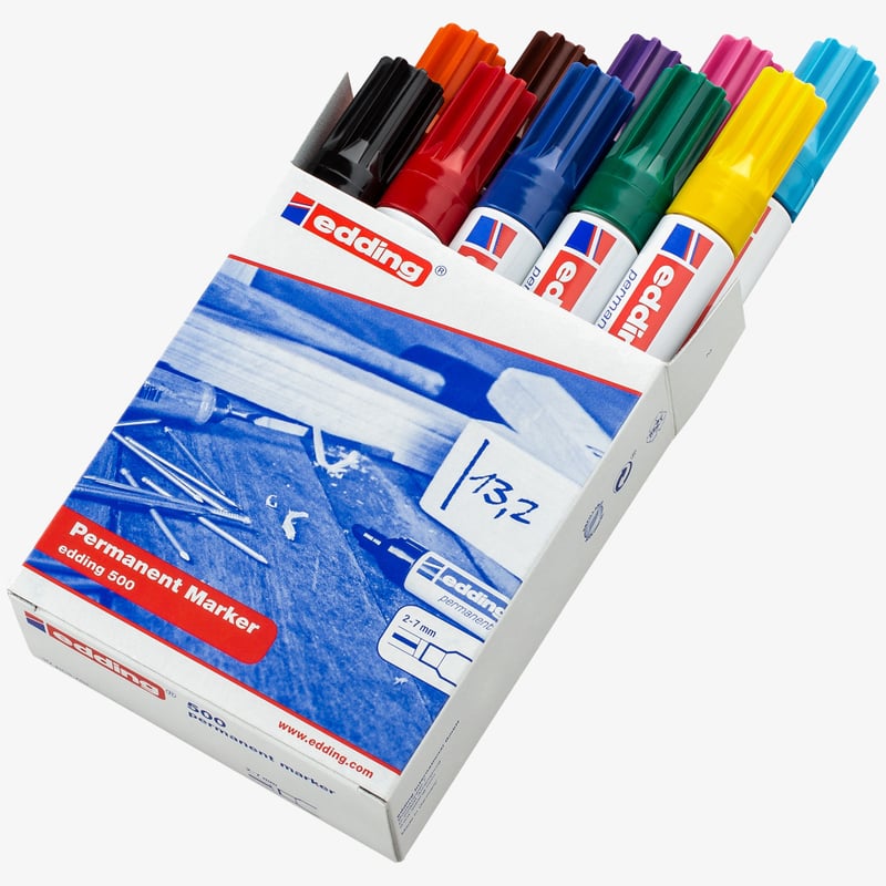 Edding Edding 500 Permanent Markers - Assorted Colours (Pack of 10)