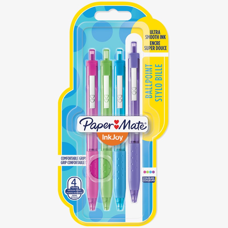 Papermate Papermate Inkjoy 300 Retractable Ballpoint Pen - Medium - Fun Colours (Blister of 4)