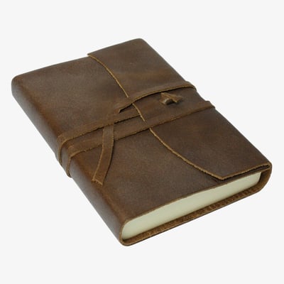 Papuro Amalfi Leather Journal - Chocolate - Small
