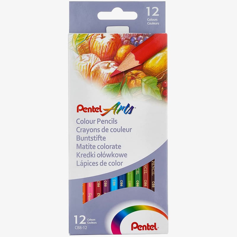 Pentel Pentel Arts Colouring Pencils - Assorted Colours (Pack of 12)