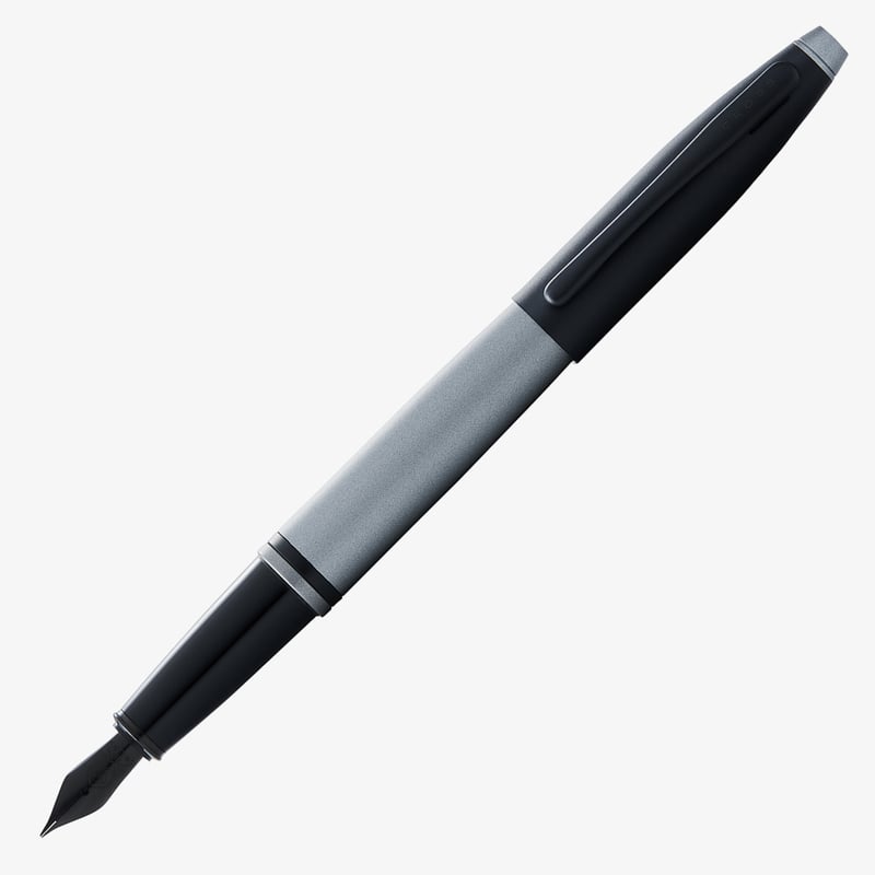 Cross Cross Calais Fountain Pen - Grey Lacquer Black Trim
