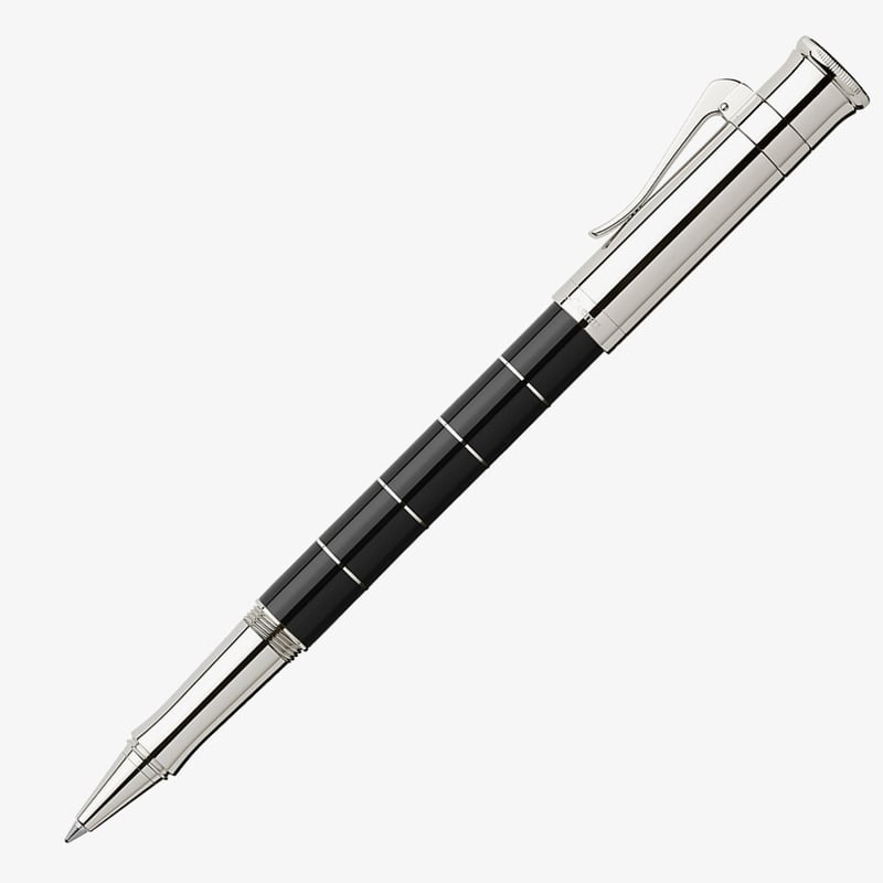 Graf von Faber-Castell Graf von Faber-Castell Classic Anello Rollerball Pen - Black Platinum Trim