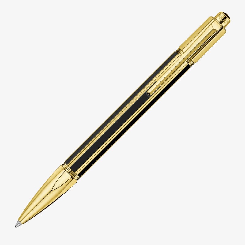 Caran d'Ache Caran d'Ache Varius China Ballpoint Pen - Black Gold Plated