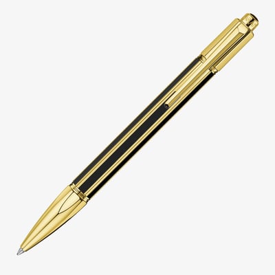 Caran d'Ache Varius China Ballpoint Pen - Black Gold Plated