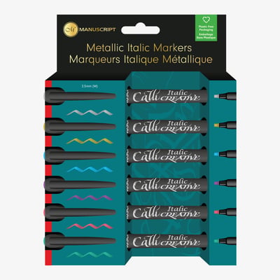 Manuscript Manuscript Callicreative Calligraphy Marker Pens - Assorted Metallic Colours (Pack of 6)