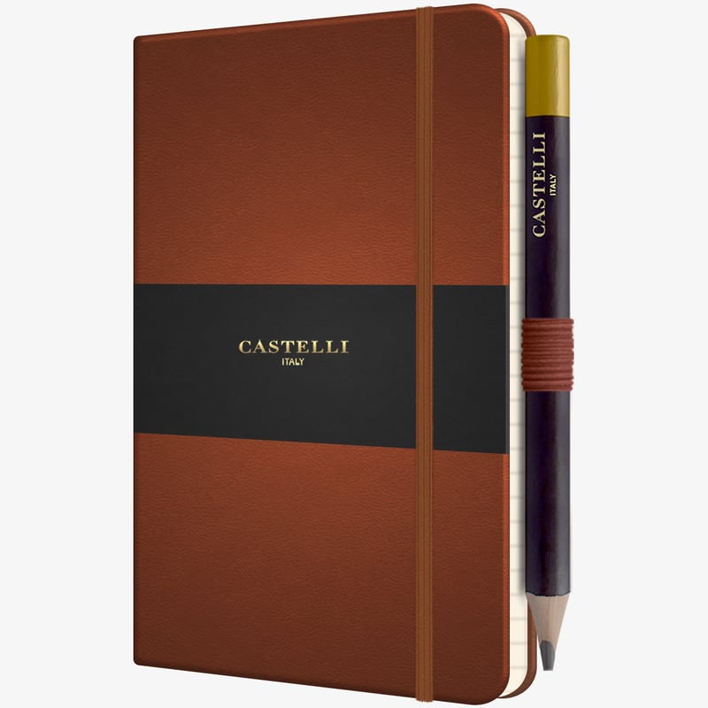 Castelli Castelli Tucson Hardback Pocket Notebook - Ruled - Brown