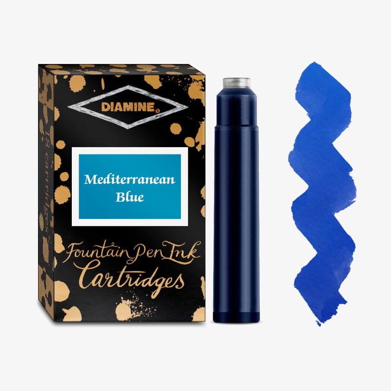 Diamine Inks Diamine Ink Cartridge - Mediterranean Blue (Pack of 18)