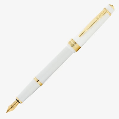 Cross Bailey Light Fountain Pen - White Resin with Gold Plated Trim