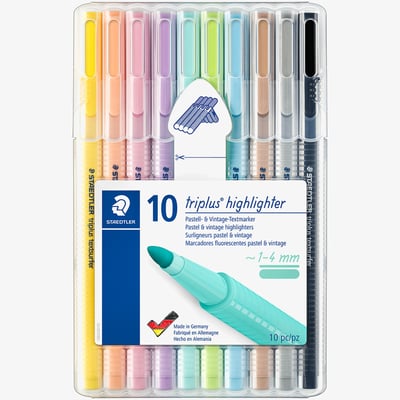 Staedtler Staedtler Triplus Textsurfer Highlighter - Assorted Pastel Colours (Wallet of 10)