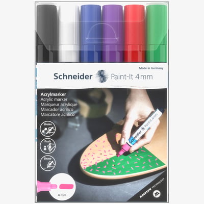 Schneider Schneider Paint-It 320 Acrylic Markers - 4mm - Set 1 (Pack of 6)