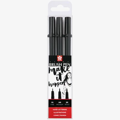 Sakura Sakura Pigma Brush Pens - Black (Pack of 3)