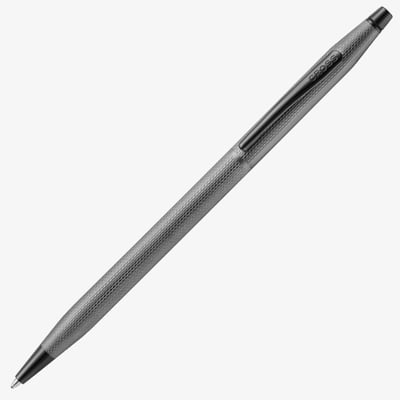Cross Classic Century Ballpoint Pen - Slate Gray Engraved Diamond Pattern with Slate Gray Trim