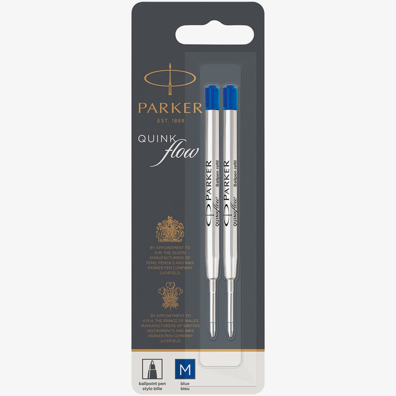 Parker Parker Quink Ballpoint Refill - Blue Medium (Blister of 2)