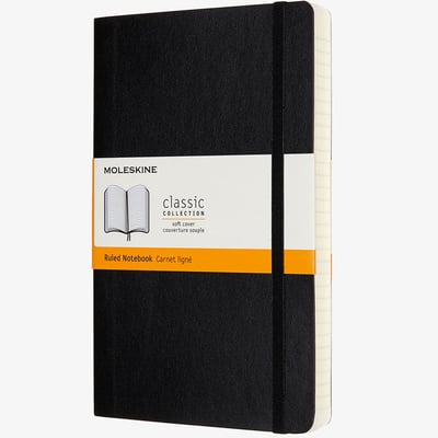 Moleskine Classic Soft Cover Large Expanded Notebook - Ruled - Assorted