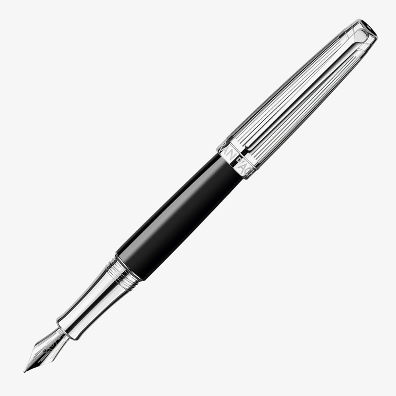 Caran d'Ache Caran d'Ache Léman Fountain Pen - Bi-Colour Black Lacquer Rhodium Trim